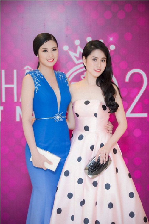 NTK Bùi Phương Linh (phải) và Hoa hậu Ngọc Hân